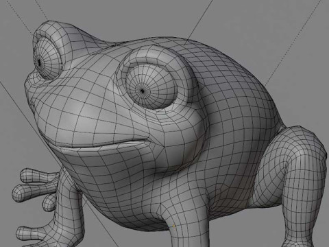Cartoon Yellow-banded Frog Animated Model 3D