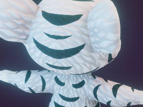 Cartoon White Tiger Animated Modello 3D