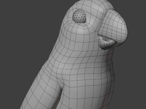 Cartoon Ara Parrot Red-Yellow-Blue Animated 3D Model