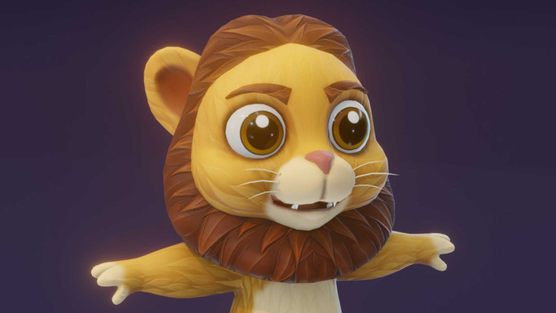 Cartoon Lion Animated 3D-Modell .c4d .max .obj .3ds .fbx .stl .blend 