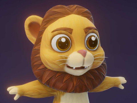 Cartoon Lion Animated Modello 3D