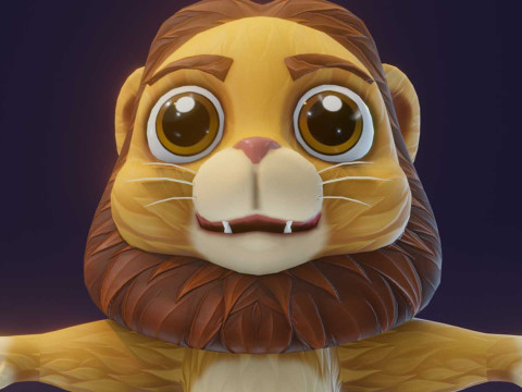Cartoon Lion Animated 3D-Modell