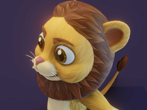 Cartoon Lion Animated 3D-Modell