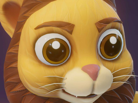 Cartoon Lion Animated 3D-Modell