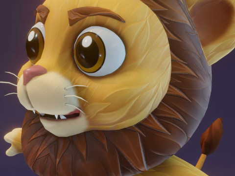 Cartoon Lion Animated 3D-Modell