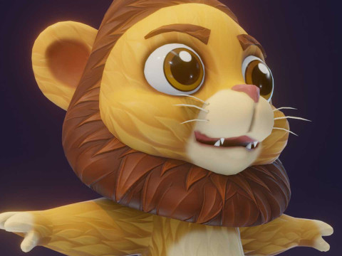Cartoon Lion Animated 3D-Modell