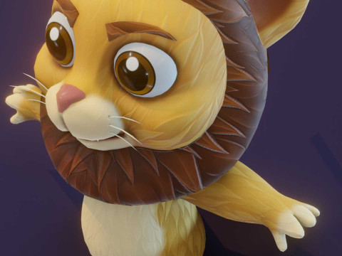 Cartoon Lion Animated 3D-Modell