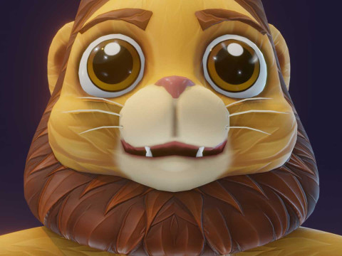 Cartoon Lion Animated 3D-Modell
