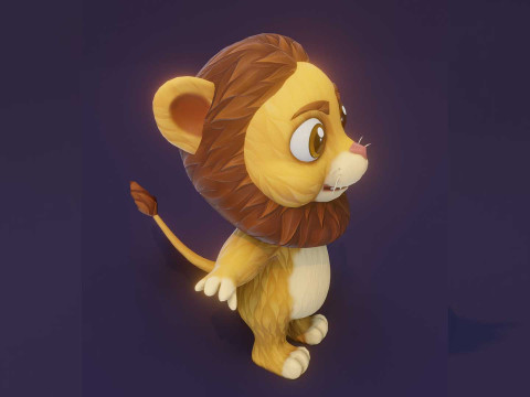 Cartoon Lion Animated 3D-Modell