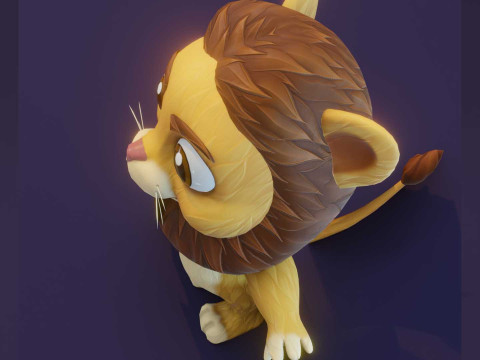 Cartoon Lion Animated 3D-Modell