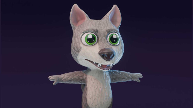Cartoon Wolf Animated Model 3D .c4d .max .obj .3ds .fbx .stl .blend 