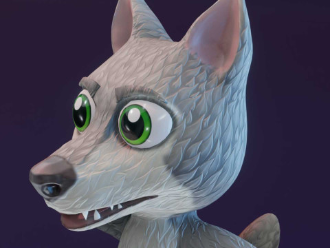 Cartoon Wolf Animated Model 3D