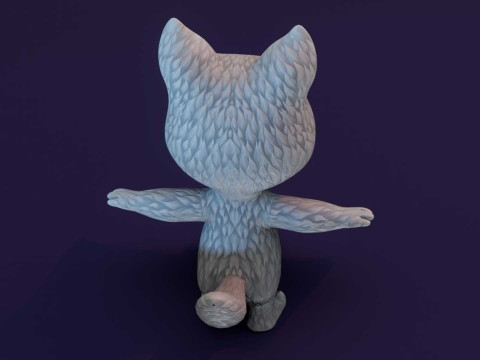 Cartoon Wolf Animated Model 3D