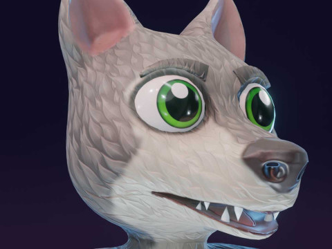 Cartoon Wolf Animated Model 3D