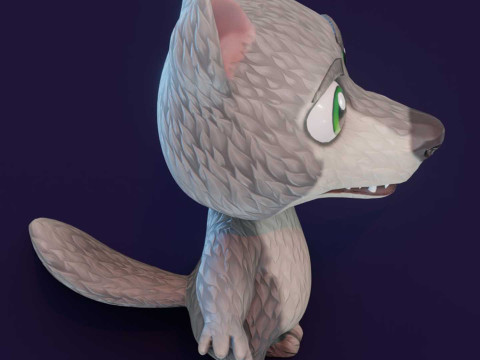 Cartoon Wolf Animated Model 3D