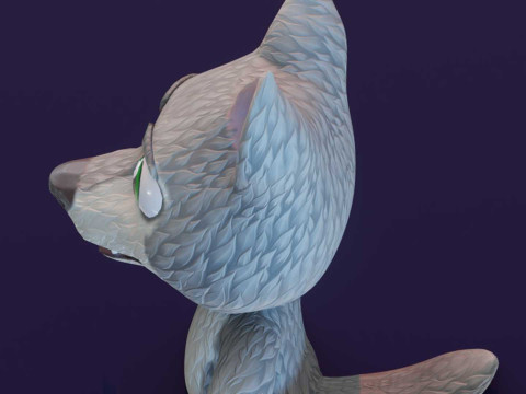 Cartoon Wolf Animated Model 3D