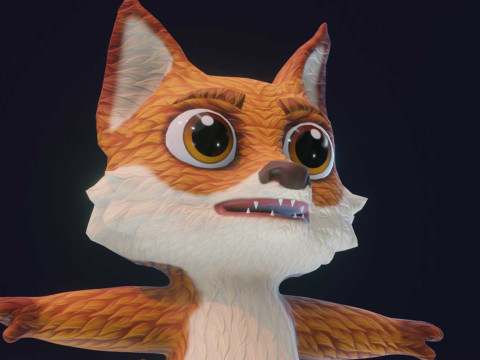 Cartoon Fox Animated Model 3D