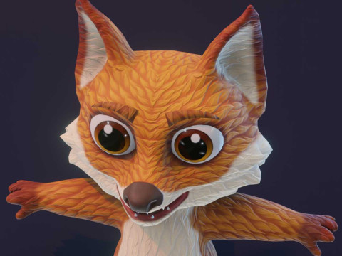 Cartoon Fox Animated Model 3D