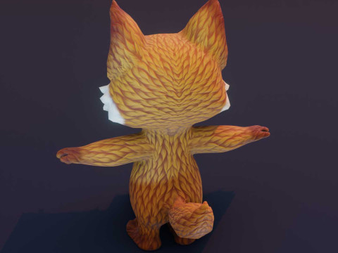 Cartoon Fox Animated Model 3D