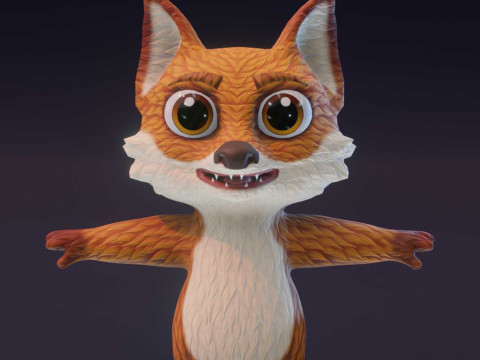 Cartoon Fox Animated Model 3D