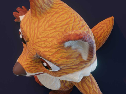 Cartoon Fox Animated Model 3D