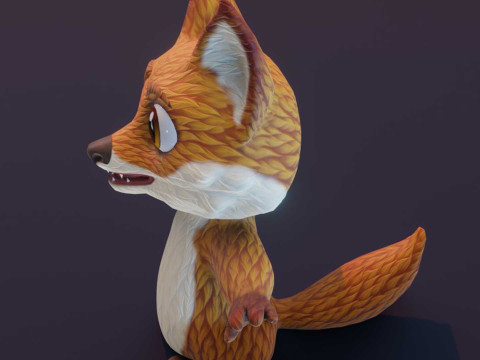 Cartoon Fox Animated Model 3D