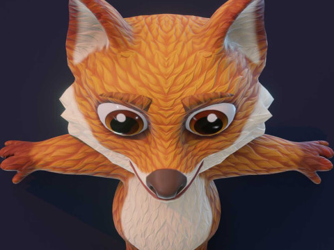 Cartoon Fox Animated Model 3D