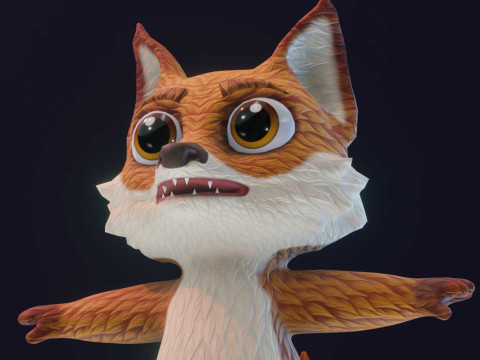 Cartoon Fox Animated Model 3D