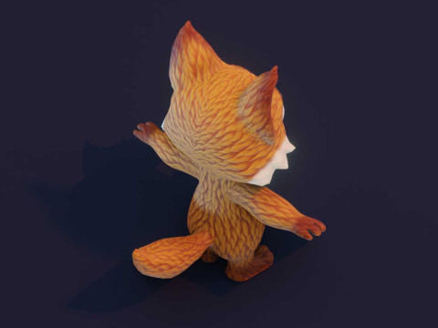 Cartoon Fox Animated Model 3D