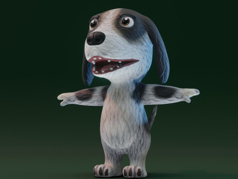 Cartoon Hound Dog Animated Modelo 3D
