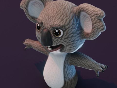Cartoon Koala Animated 3Dモデル