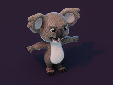 Cartoon Koala Animated 3Dモデル