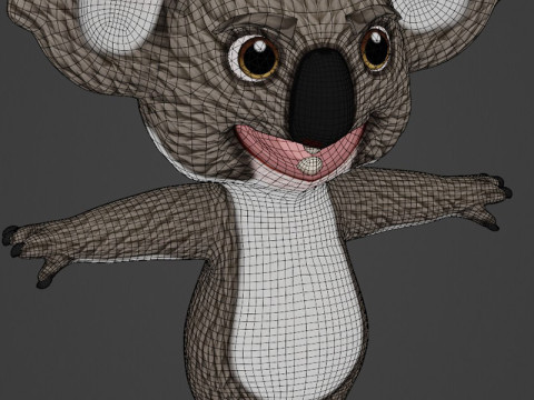 Cartoon Koala Animated 3Dモデル