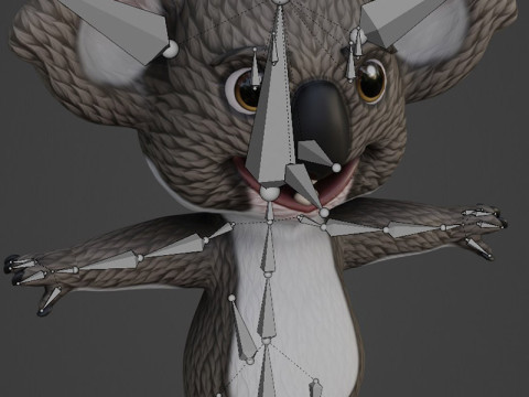 Cartoon Koala Animated 3Dモデル