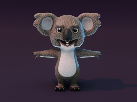 Cartoon Koala Animated 3Dモデル