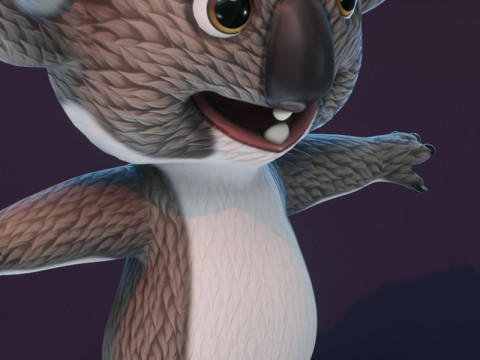 Cartoon Koala Animated 3Dモデル