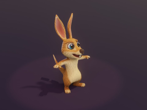 Cartoon Kangaroo Animated 3D Модель