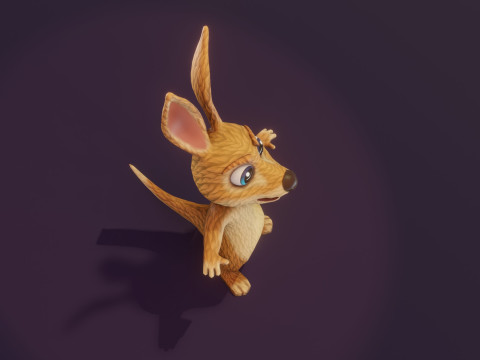 Cartoon Kangaroo Animated Modèle 3D