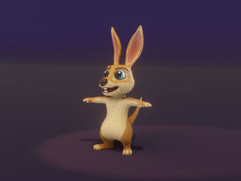 Cartoon Kangaroo Animated Modèle 3D