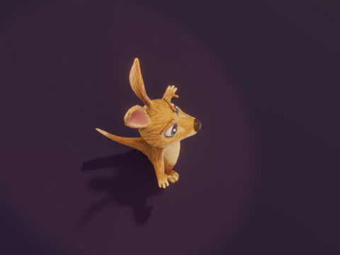 Cartoon Kangaroo Animated Modèle 3D