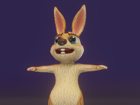 Cartoon Kangaroo Animated Modèle 3D