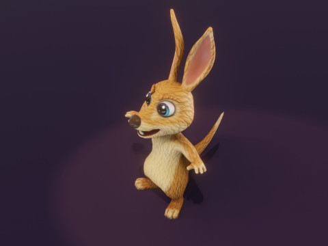 Cartoon Kangaroo Animated Modèle 3D