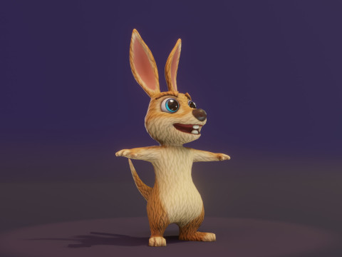 Cartoon Kangaroo Animated Modèle 3D