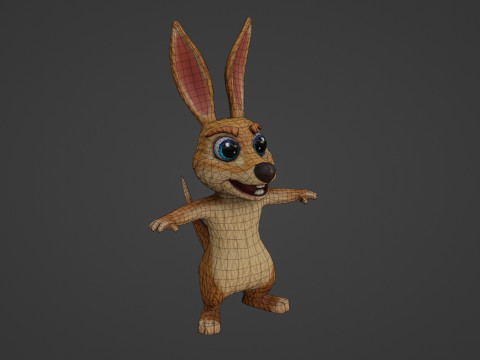 Cartoon Kangaroo Animated Modèle 3D