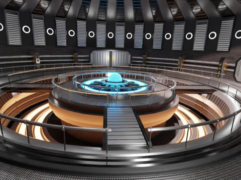 Sci-Fi Interior Scene 3D Model