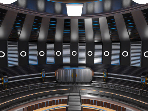 Sci-Fi Interior Scene 3D Модель