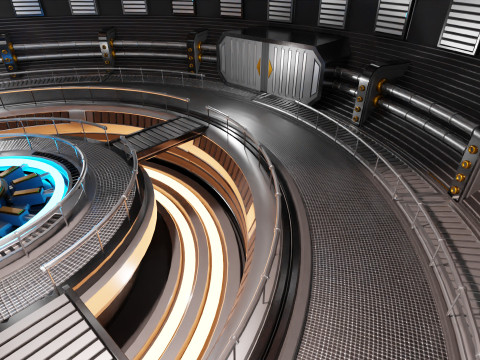 Sci-Fi Interior Scene 3D Модель