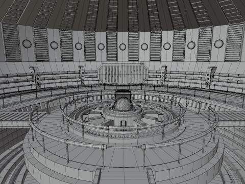Sci-Fi Interior Scene 3D Модель