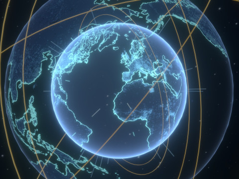 Animated Hologram Planet Earth 2 Sci-Fi 3D 模型