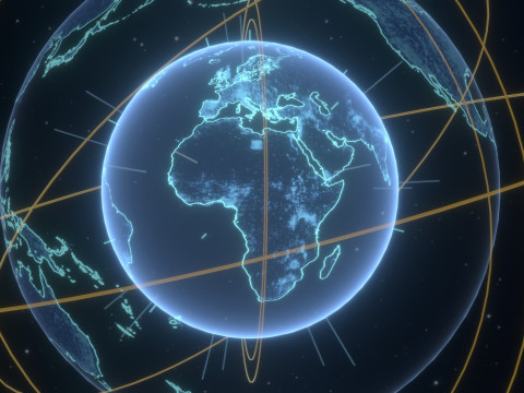 Animated Hologram Planet Earth 2 Sci-Fi 3D 模型